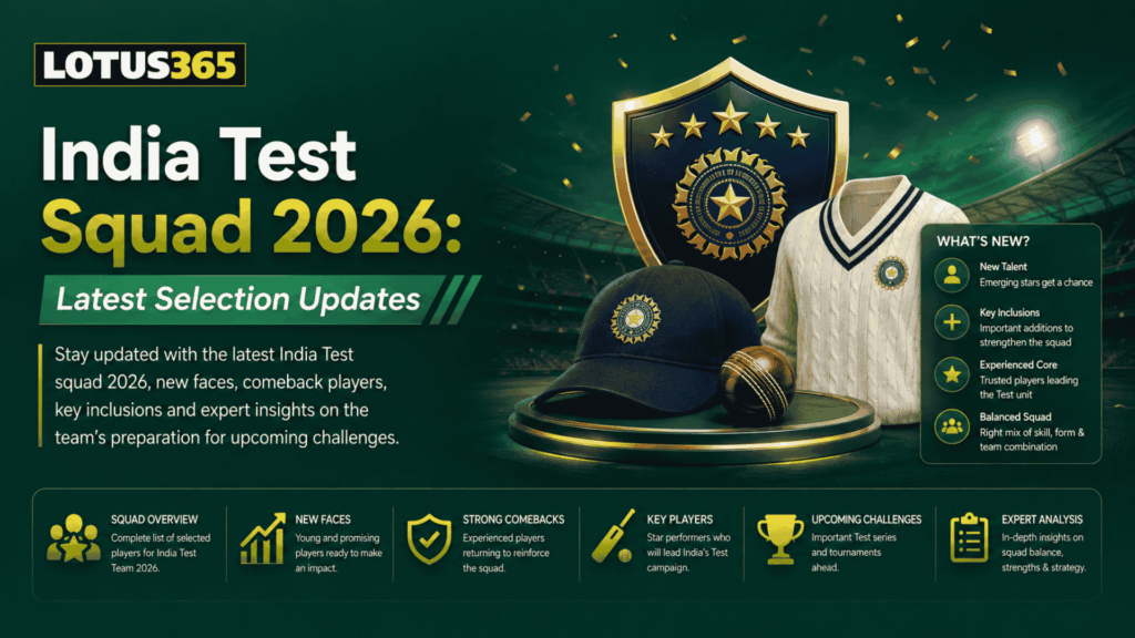 India Test Squad 2026 Latest Selection Updates