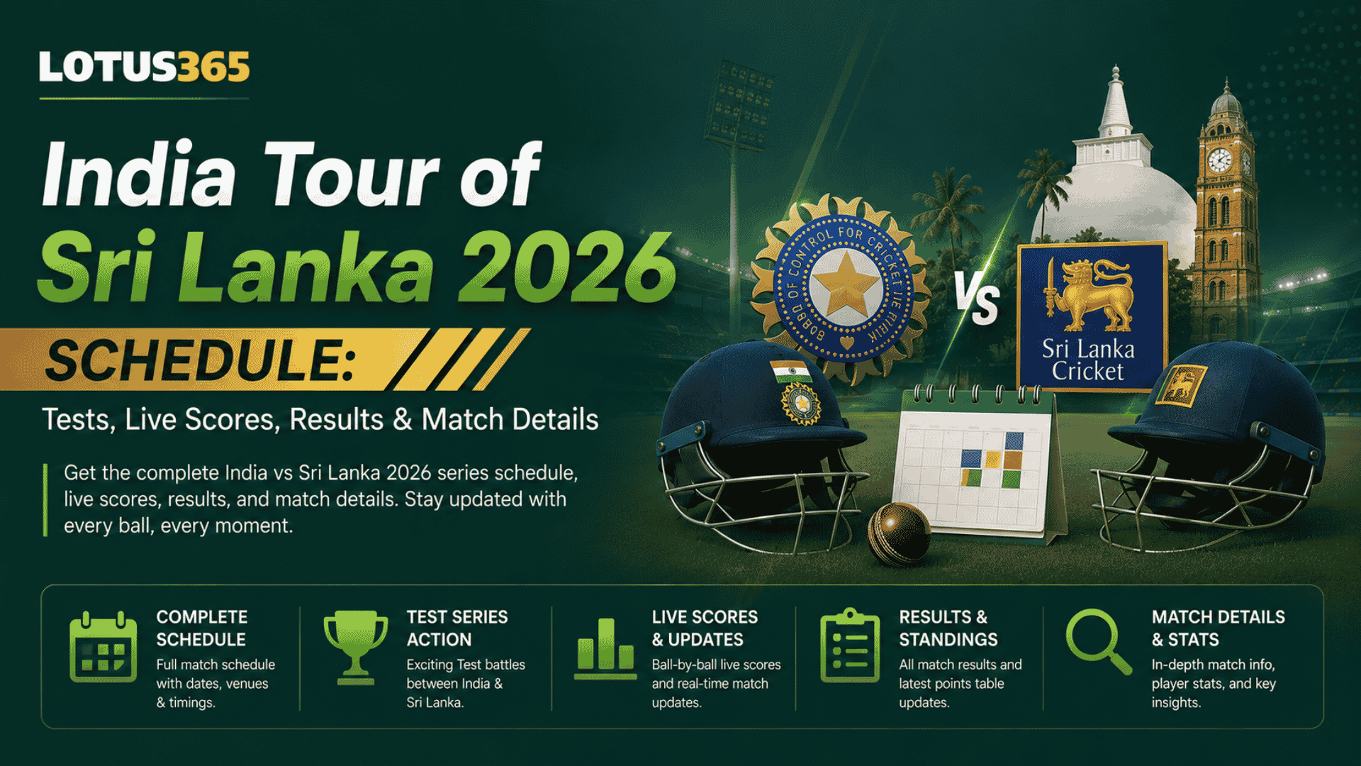 India Tour of Sri Lanka 2026 Schedule Tests, Live Scores, Results & Match Details