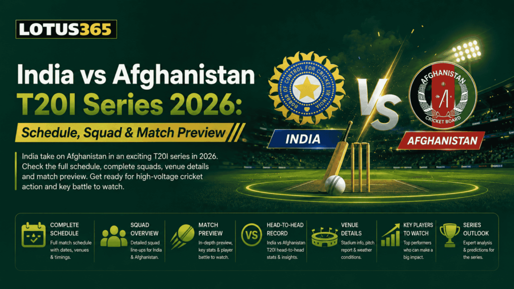 India vs Afghanistan T20I Series 2026 Schedule, Squad & Match Preview