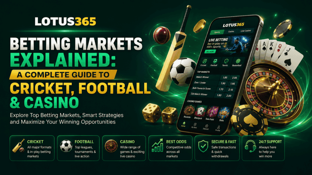 Lotus 365 Betting Markets Explained A Complete Guide to Cricket, Football & Casino