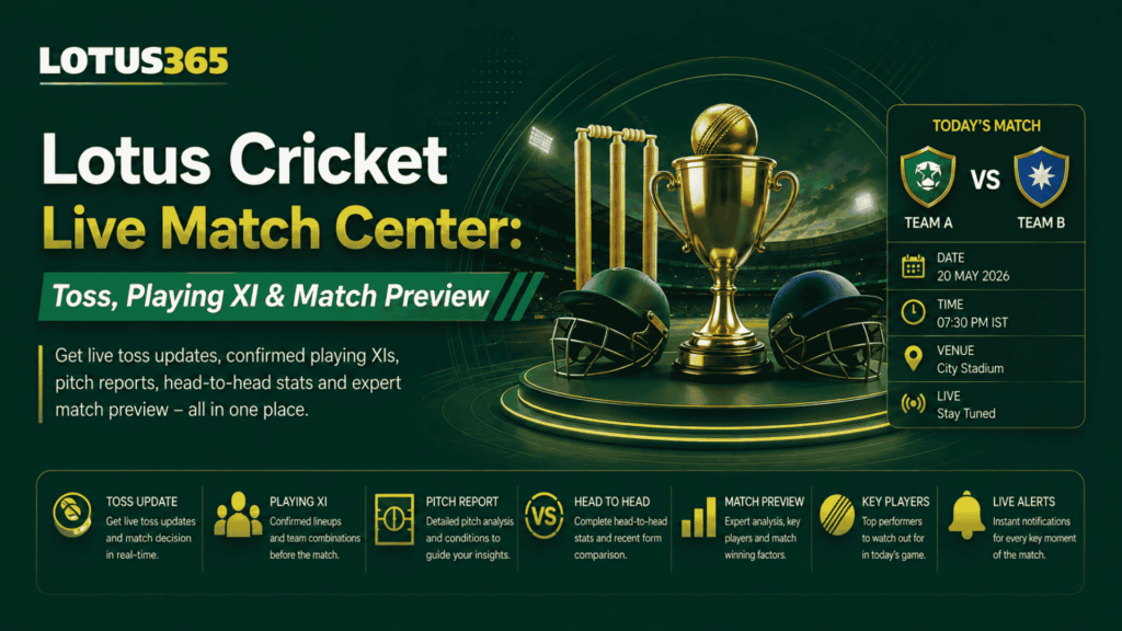 Lotus Cricket Live Match Center Toss, Playing XI & Match Preview