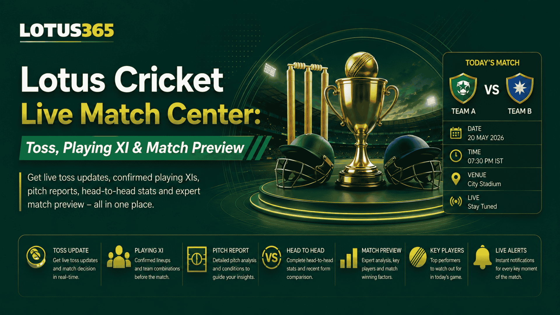Lotus Cricket Live Match Center Toss, Playing XI & Match Preview