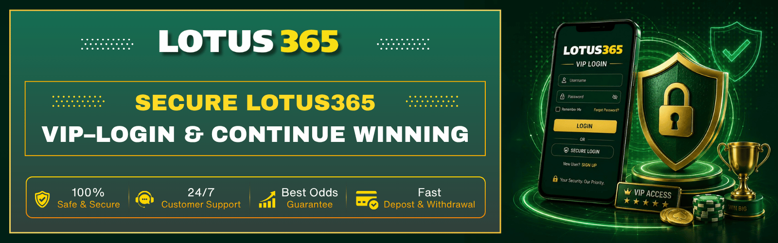 Secure Lotus365 VIP–Login & Continue Winning
