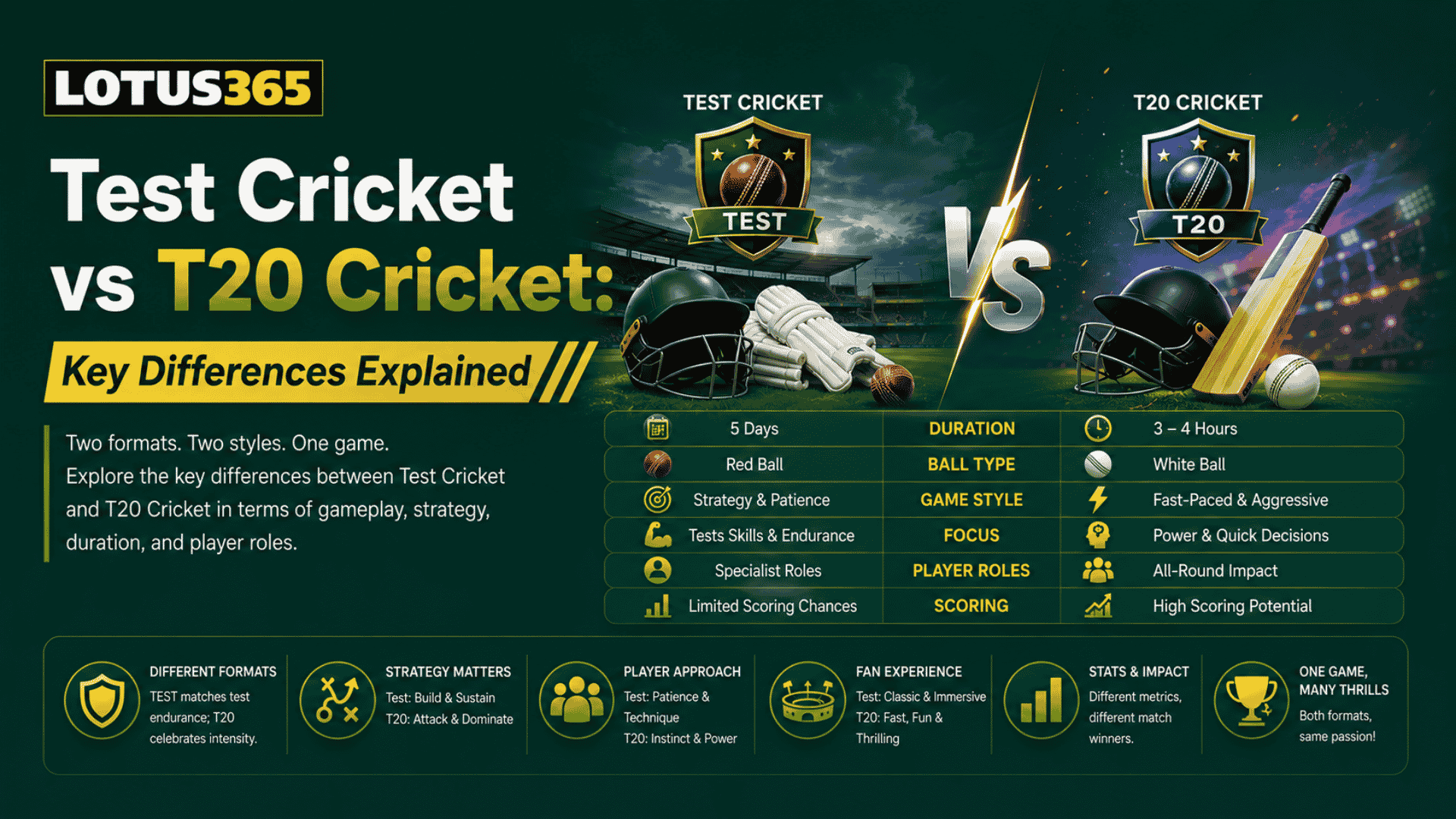 Test Cricket vs T20 Cricket Key Differences Explained