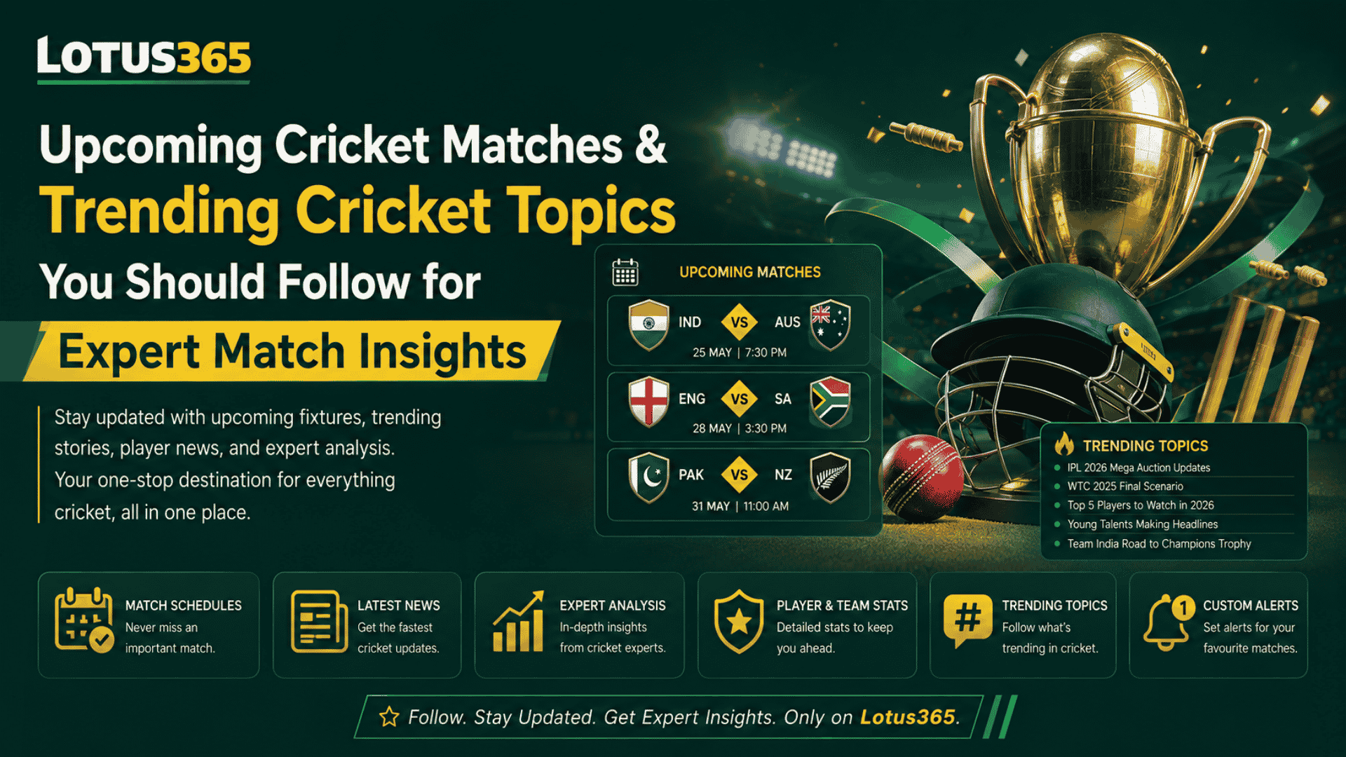 Upcoming Cricket Matches & Trending Cricket Topics You Should Follow for Expert Match Insights