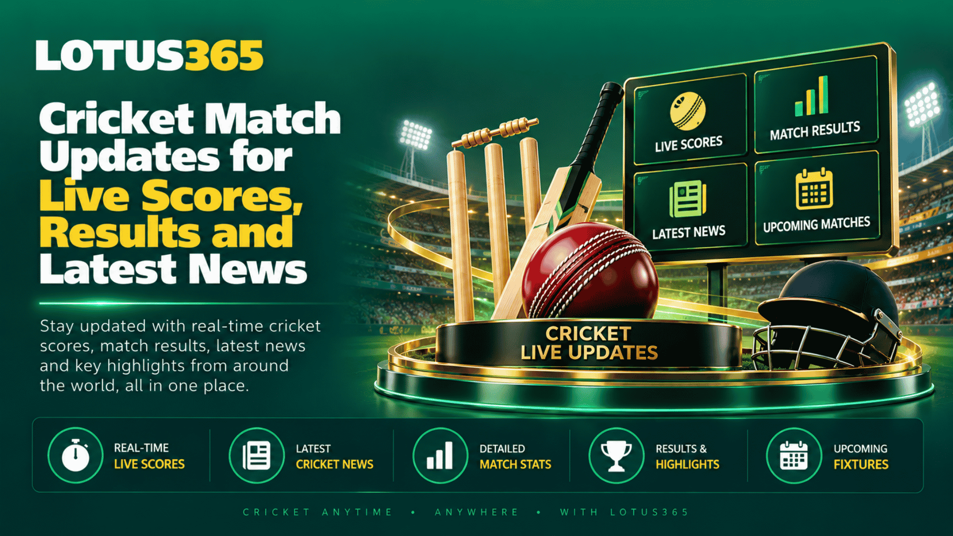 Cricket Match Updates for Live Scores, Results and Latest News