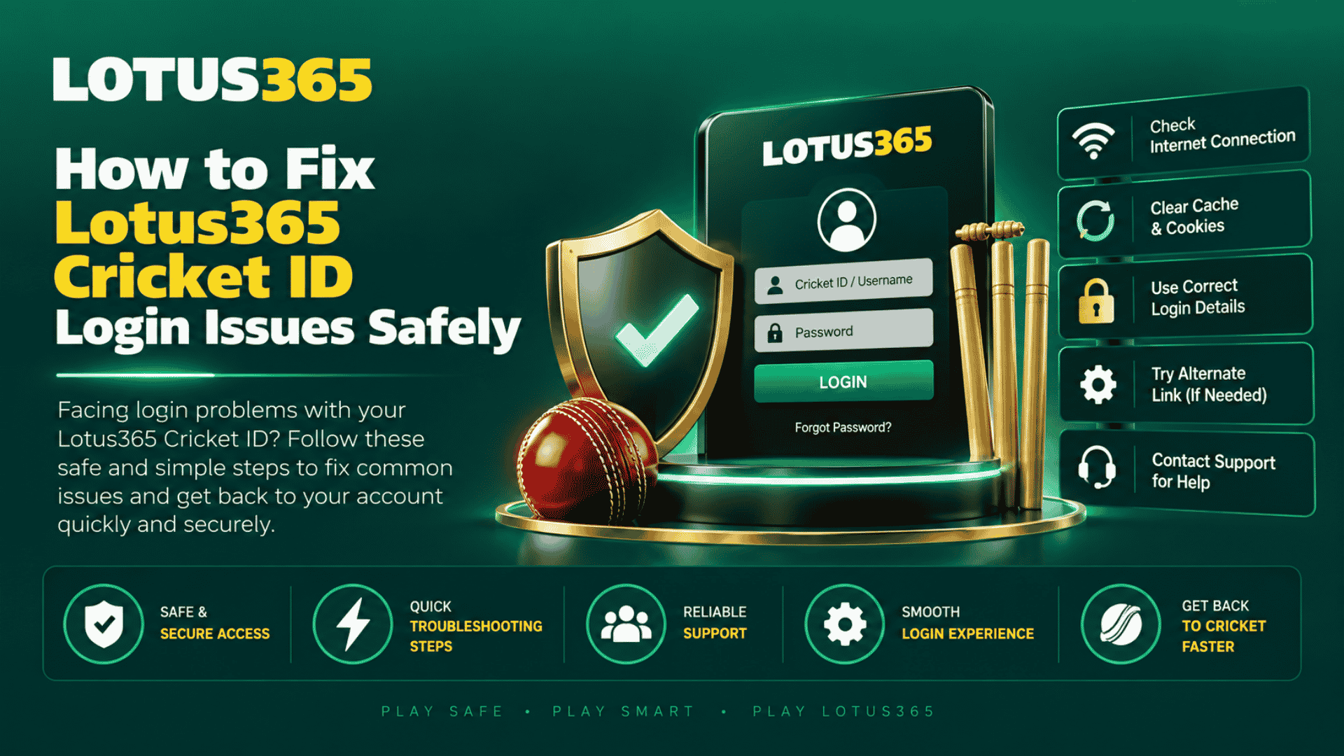 How to Fix Lotus365 Cricket ID Login Issues Safely