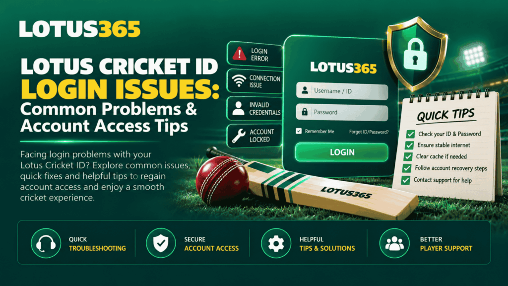 Lotus Cricket ID Login Issues Common Problems & Account Access Tips