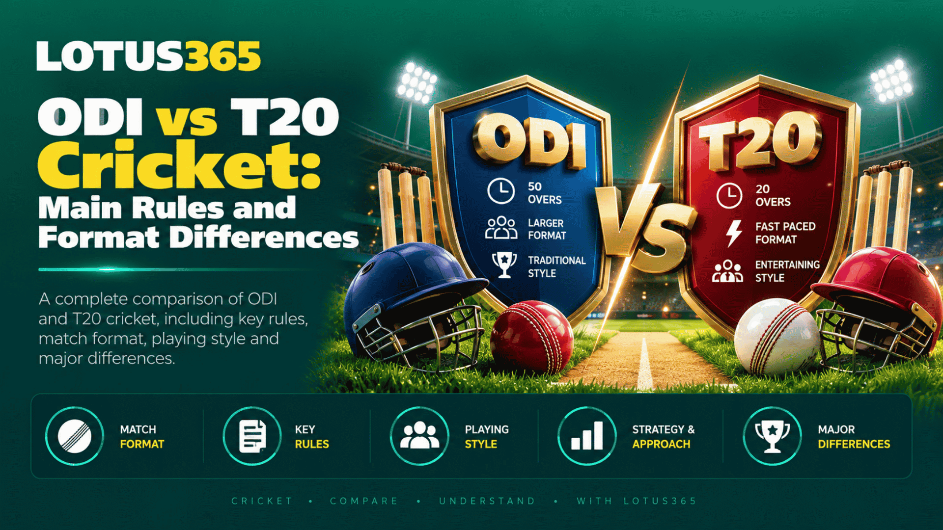 ODI vs T20 Cricket Main Rules and Format Differences