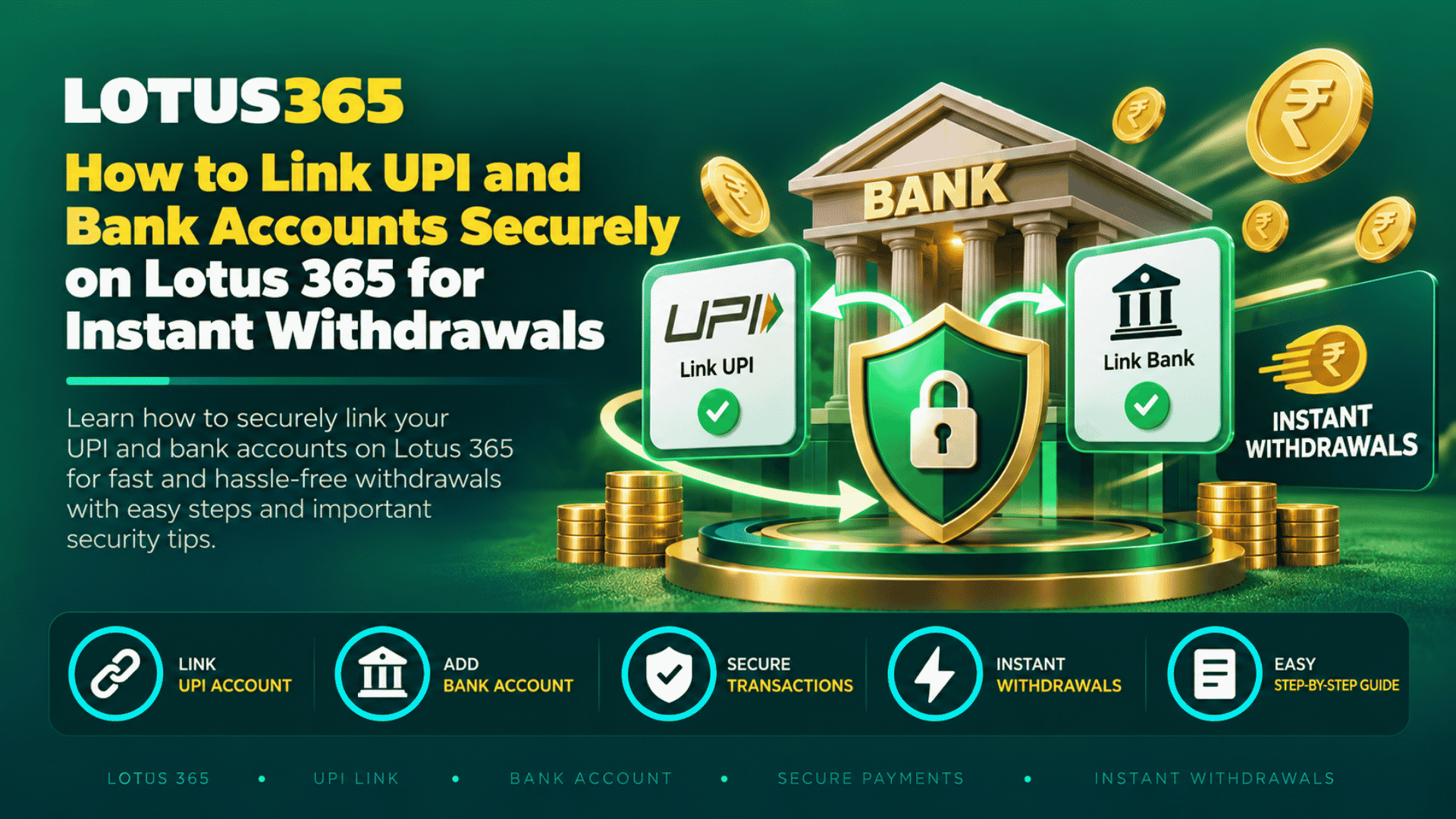 How to Link UPI and Bank Accounts Securely on Lotus 365 for Instant Withdrawals