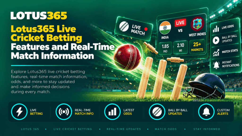 Lotus365 Live Cricket Betting Features and Real-Time Match Information