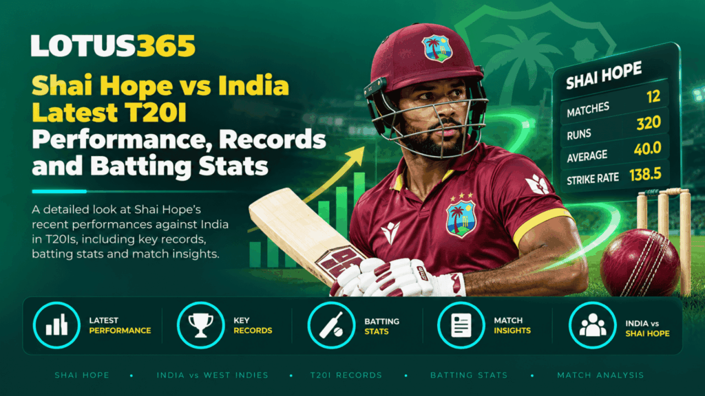 Shai Hope vs India Latest T20I Performance, Records and Batting Stats