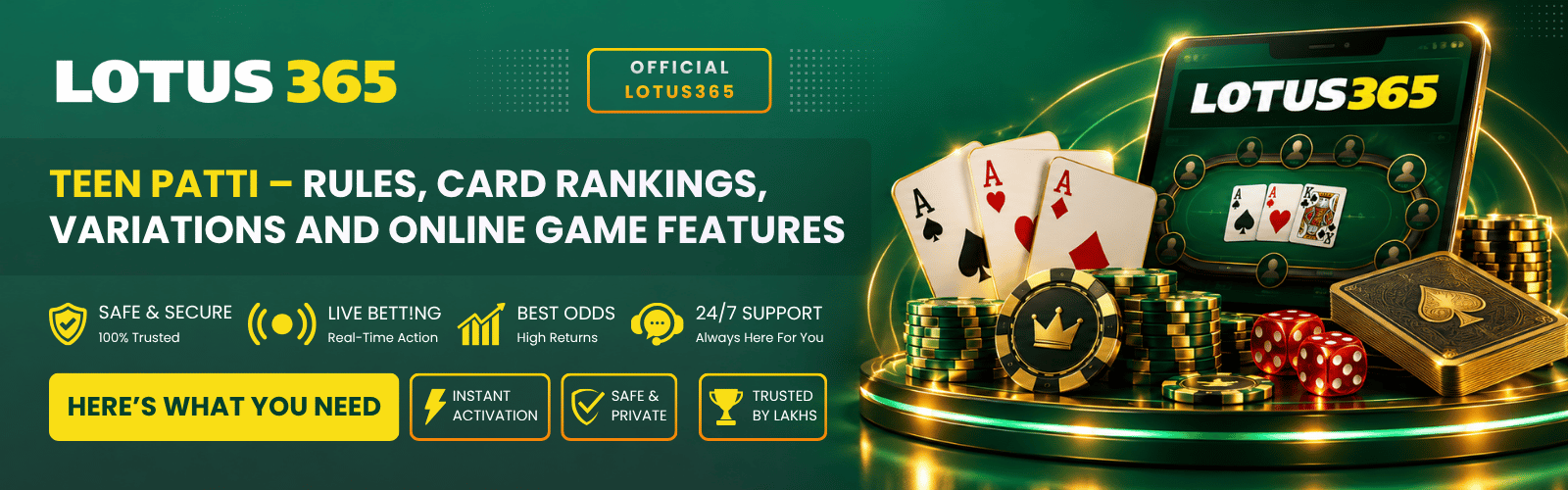 Teen Patti – Rules, Card Rankings, Variations and Online Game Features