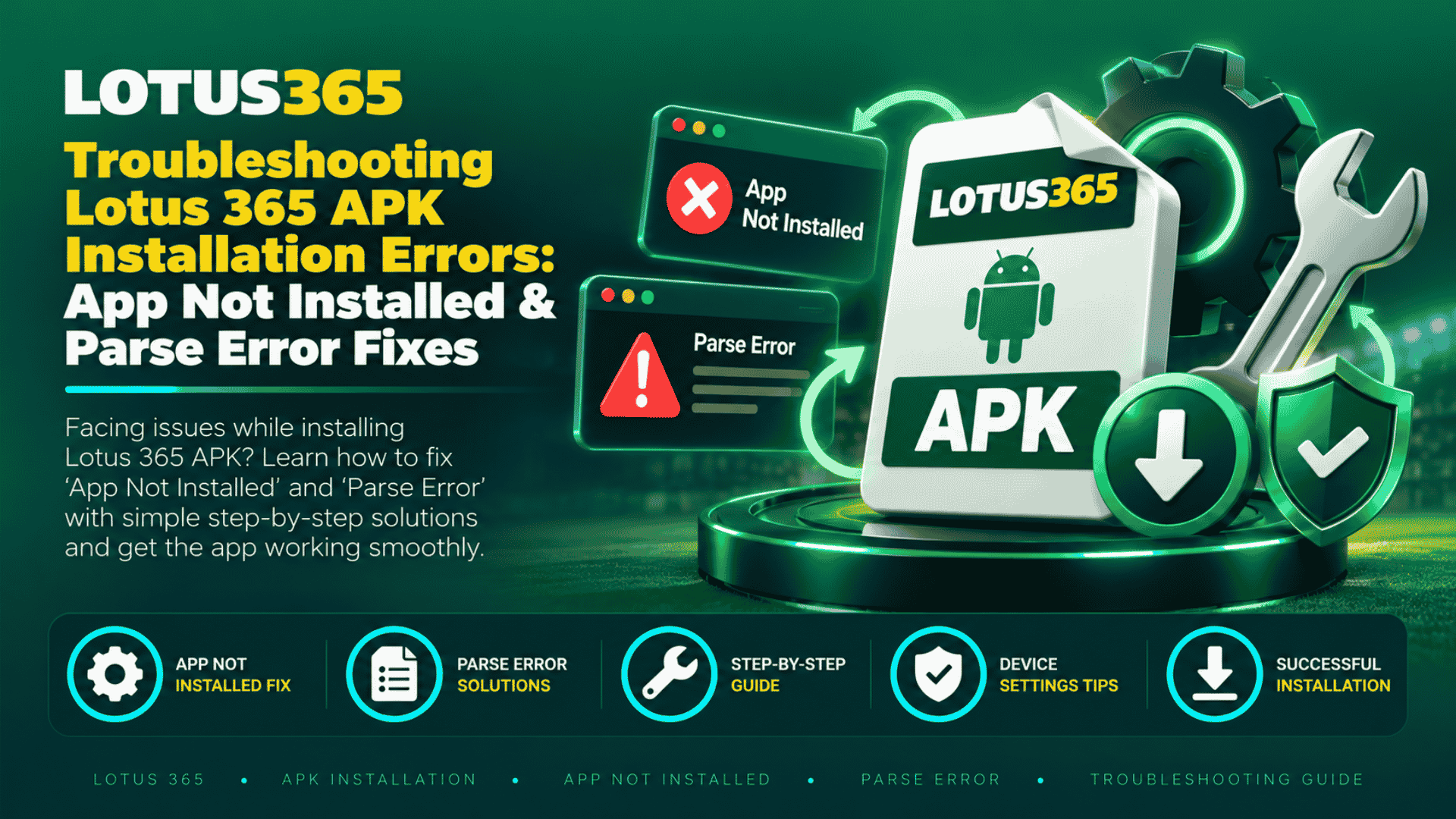 Troubleshooting Lotus 365 APK Installation Errors App Not Installed & Parse Error Fixes